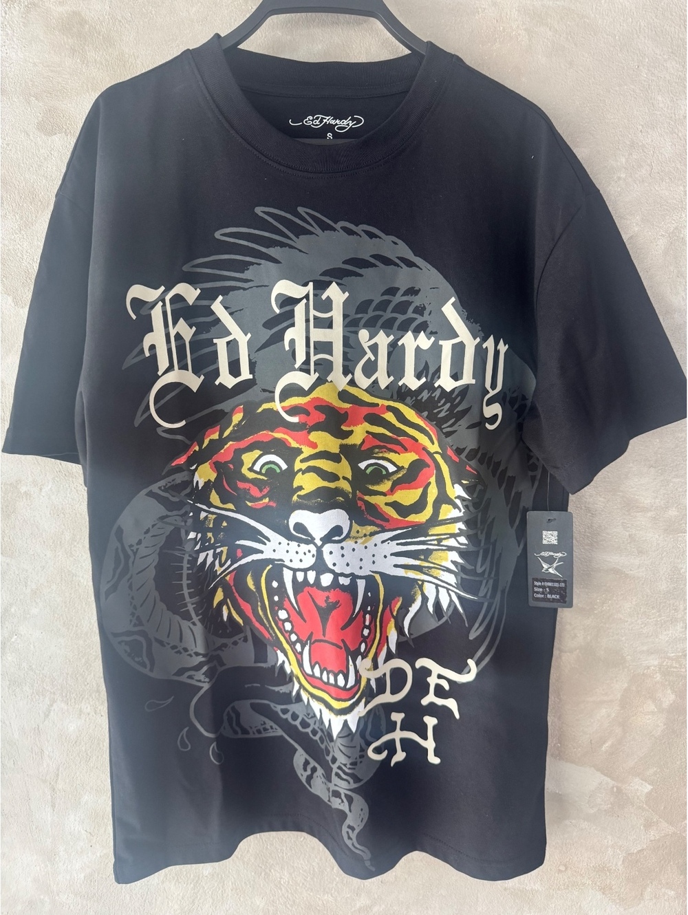 Ed Hardy Men’s XL Black Roaring Tiger Graphic T-Shirt NWOT